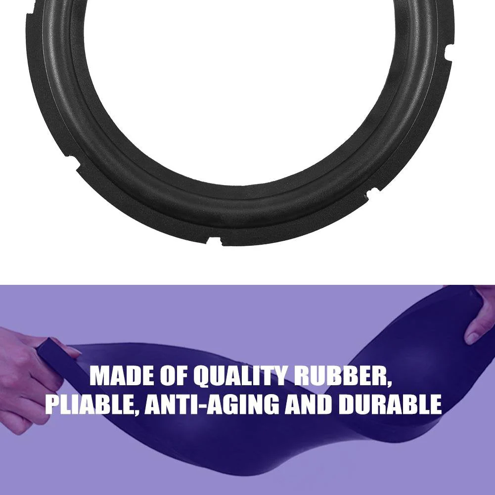 Zerone 10inch Perforated Rubber Speaker, Subwoofer Surround Rings Replacement Parts for Speaker Repair or DIY (Black)(1Pcs) - Image 2