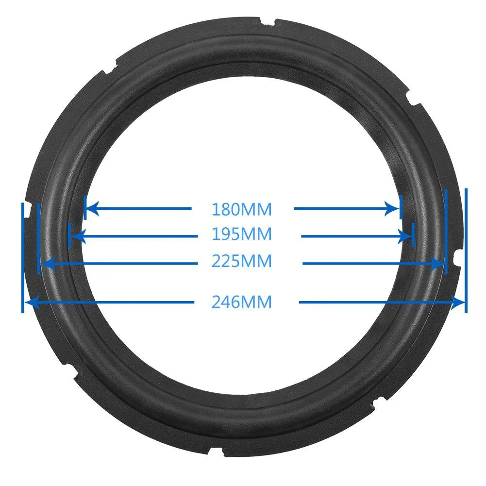 Zerone 10inch Perforated Rubber Speaker, Subwoofer Surround Rings Replacement Parts for Speaker Repair or DIY (Black)(1Pcs) - Image 3