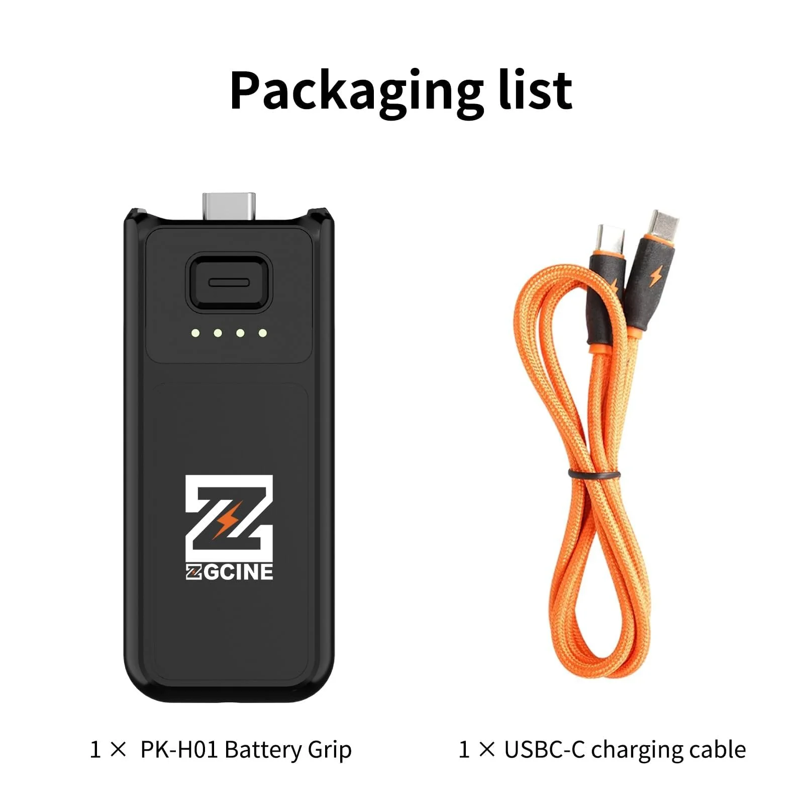 ZGCINE PK-H01 Battery Handle for DJI OSMO Pocket 3, 7.7V/1600mAh (1.0X Charge), 17W PD Fast Charging, Battery Grip with 1/4" Thread + Arri Hole - Image 2