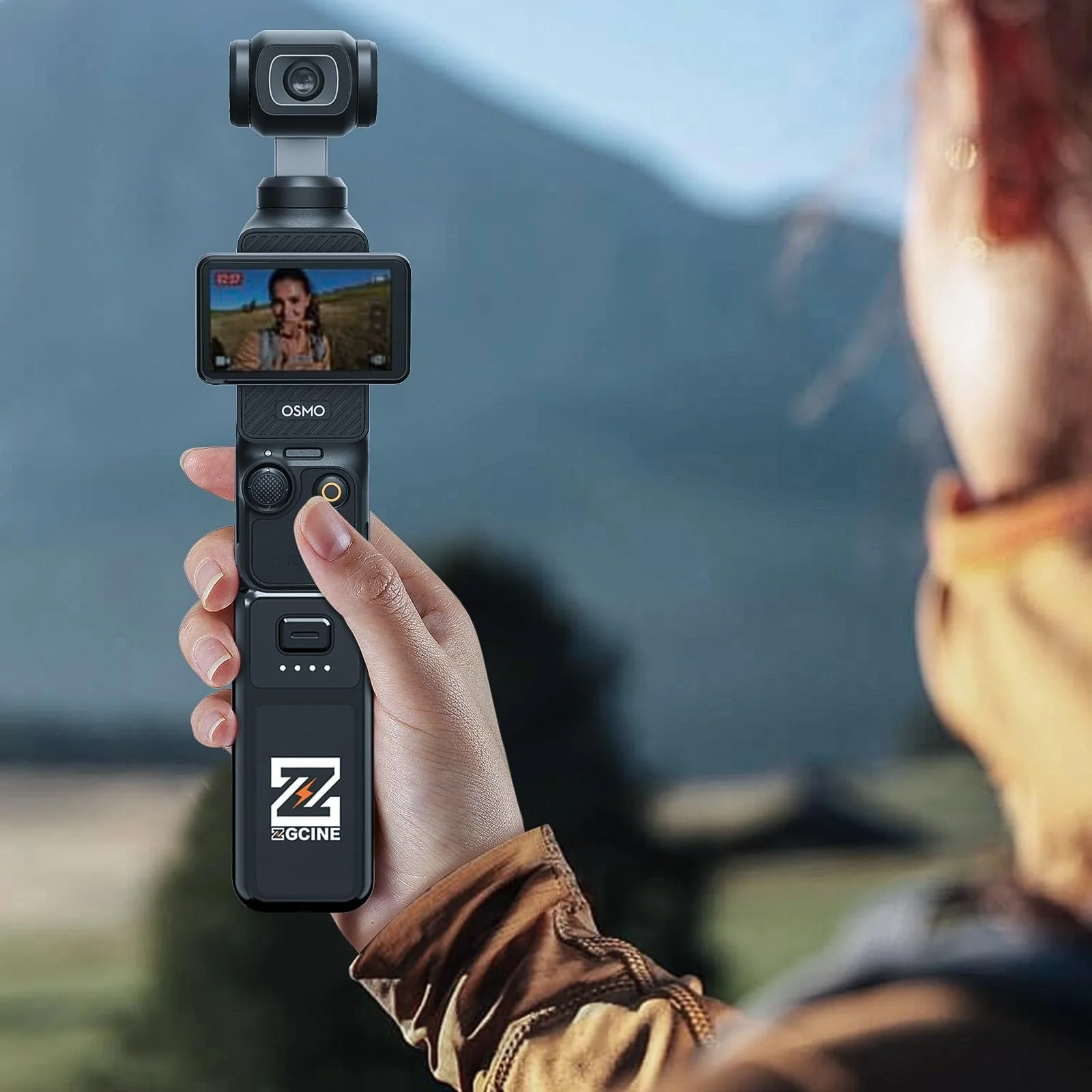 ZGCINE PK-H01 Battery Handle for DJI OSMO Pocket 3, 7.7V/1600mAh (1.0X Charge), 17W PD Fast Charging, Battery Grip with 1/4" Thread + Arri Hole - Image 5