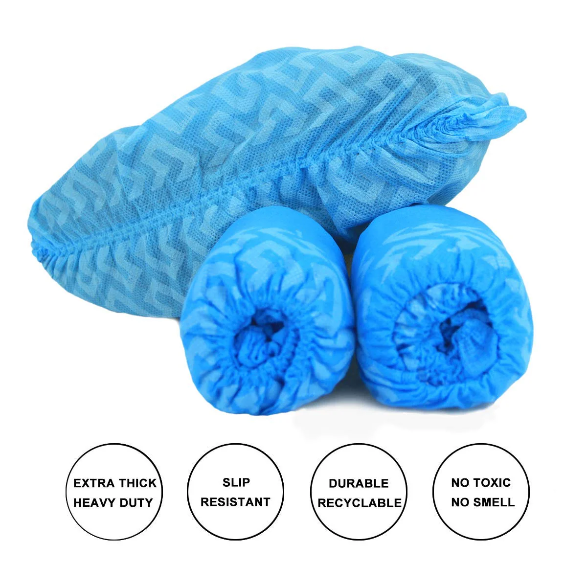 Zhbro YI Disposable Shoe Covers Non-Slip with Tread Pattern Pack of 100 One Size Fits All up to XL - Image 2