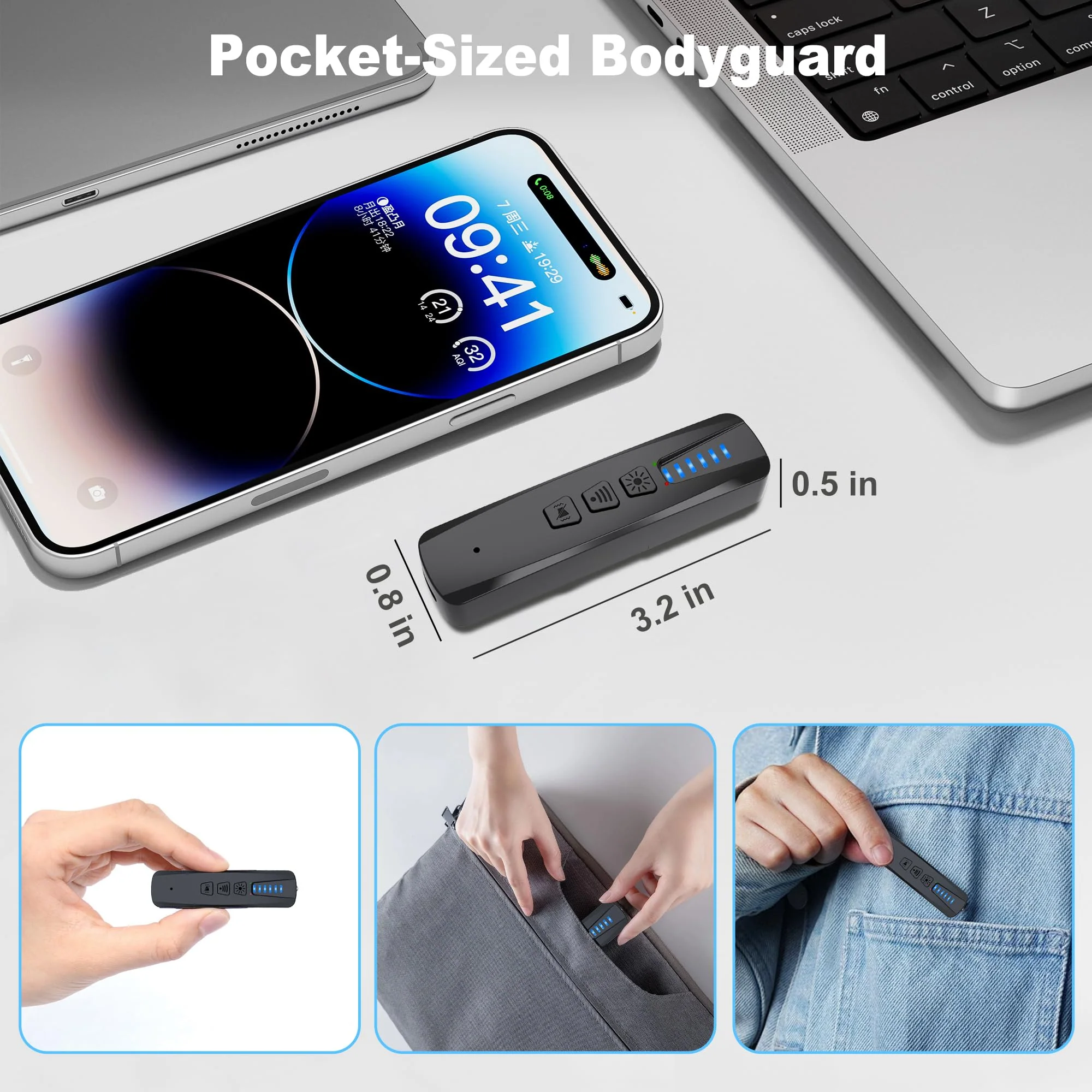ZHENHAN Hidden Camera & Bug Detector – Portable Anti-Spy Device for GPS Trackers, Wireless Bugs | Travel, Home, Office Security (Black) Black - Image 5