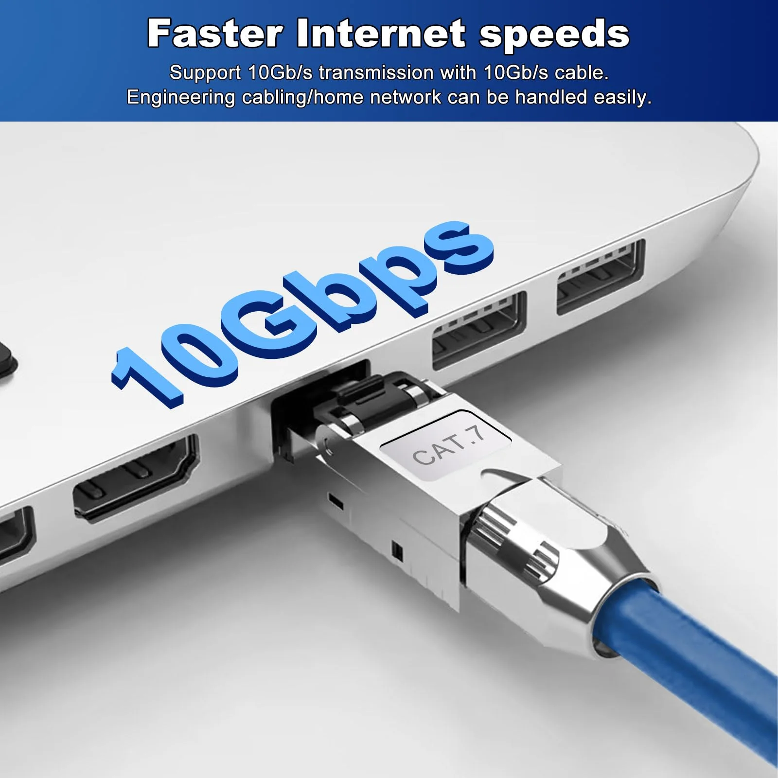 ZHITING 2 x CAT 7 RJ45 Connector Network Connector for Rigid LAN Cable Installation Cable Ethernet, LAN Plug Cat 7 Tool-Free LSA Fully Shielded STP, 10 Gbit/s, AWG 23-26 2cps - Image 2