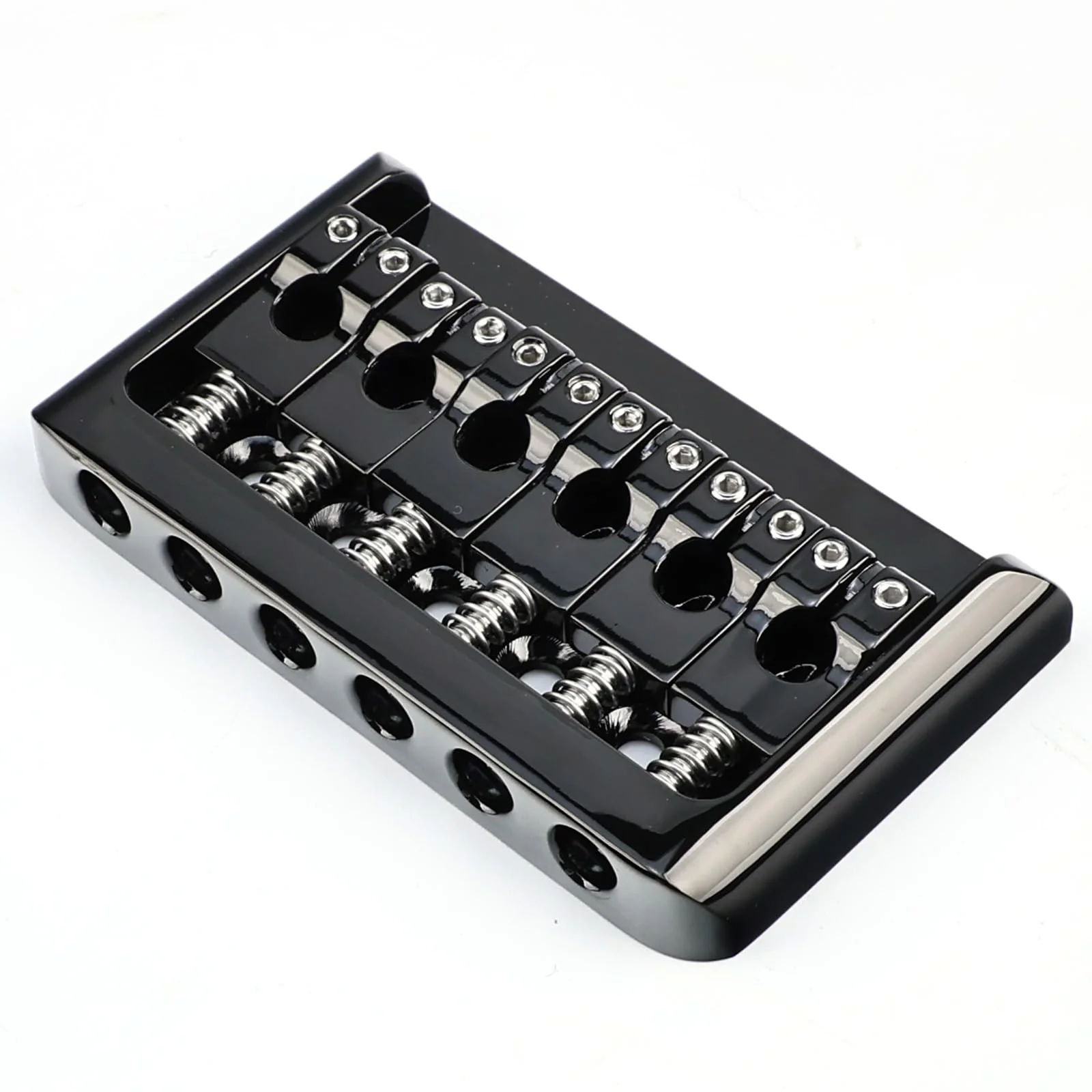 Zinc Alloy 6 String Guitar Fixed Bridge 10.5mm（13/32") Electric Guitar Hardtail Bridge Compatible with Fender Strat Telecaster Style 6-String Electric Guitar Replacement Parts（Conductive Black） - Image 2