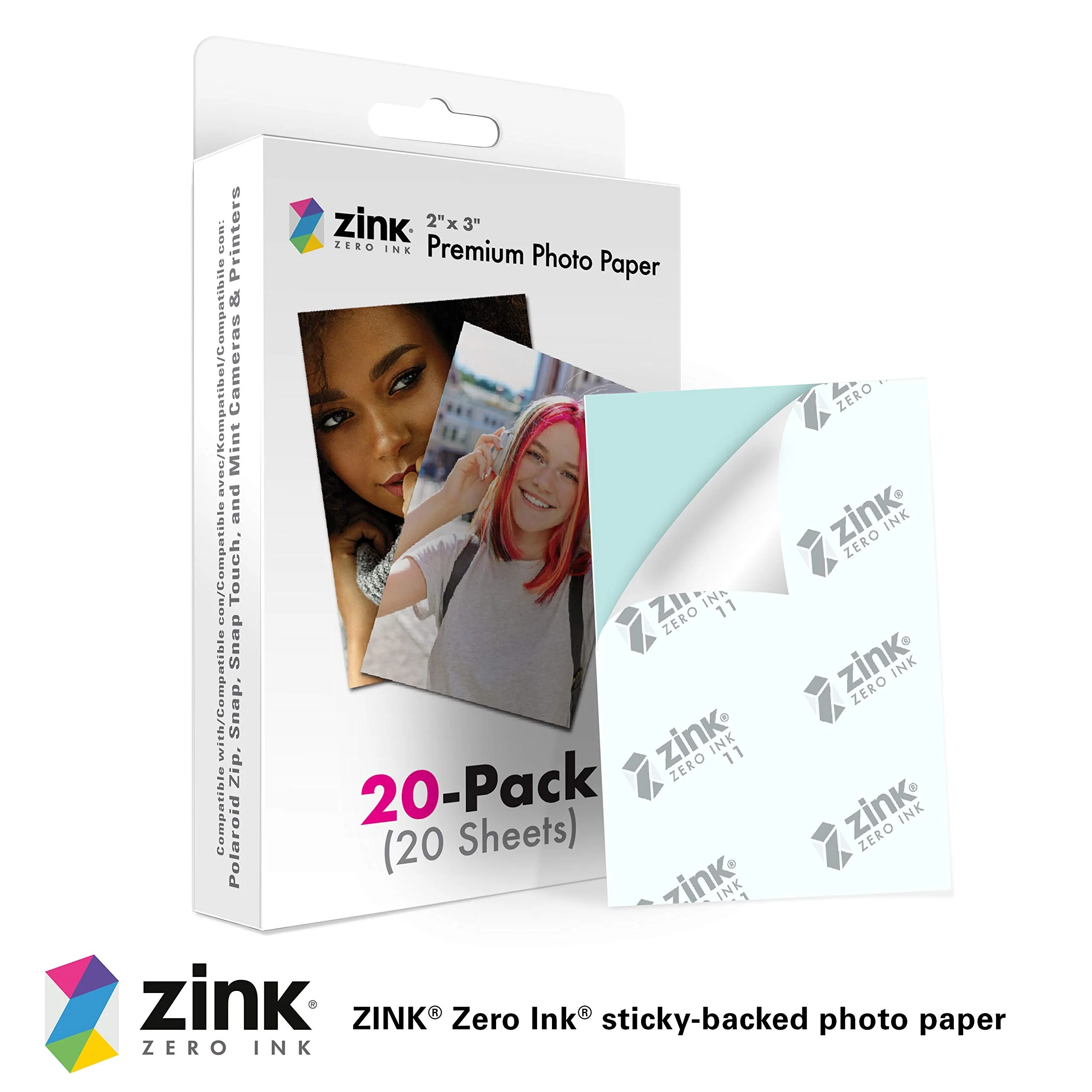 Zink 2"x3" Premium Instant Photo Paper (20 Pack) Compatible with Polaroid Snap, Snap Touch, Zip and Mint Cameras and Printers 20 Pack - Image 2