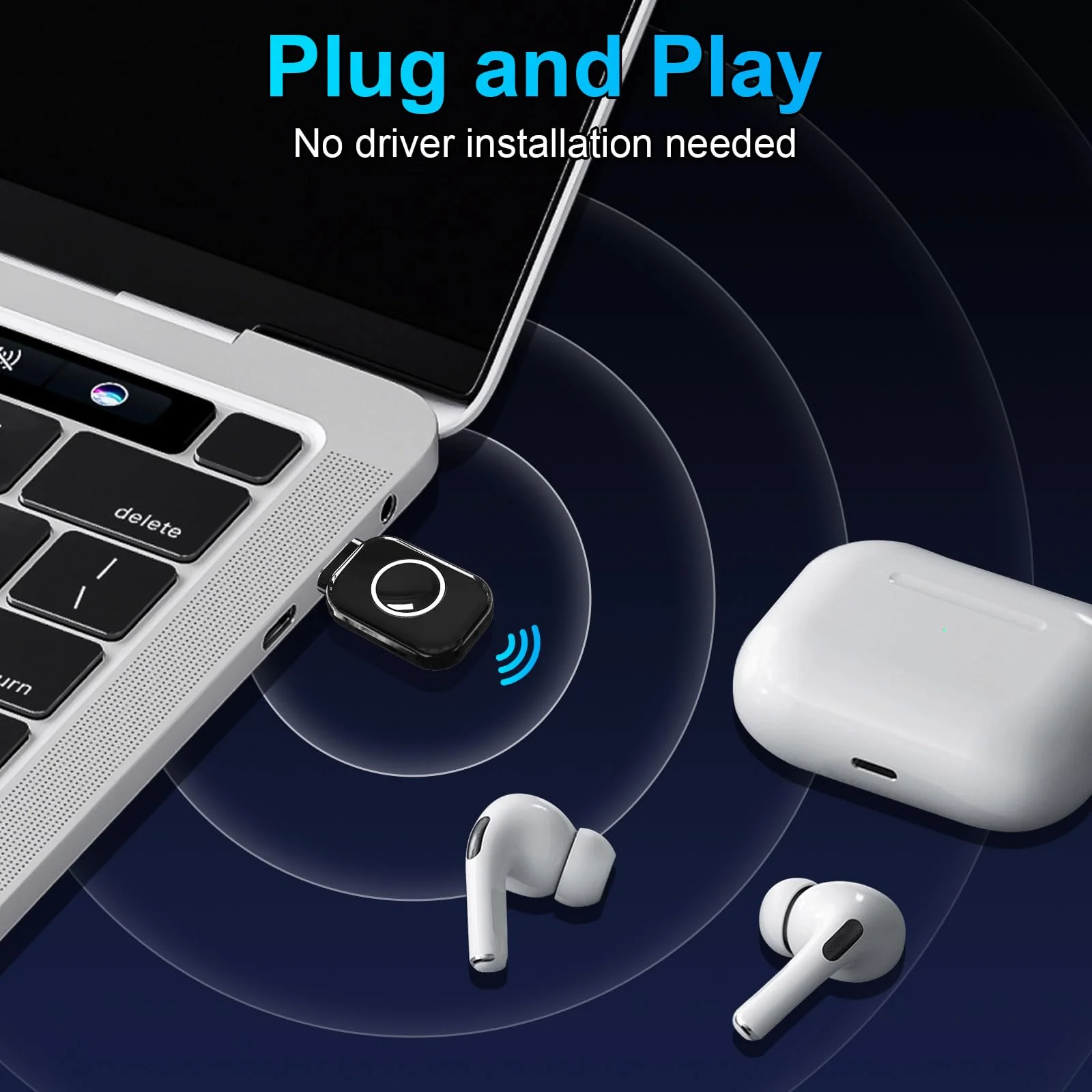 ZIOCOM USB-C Bluetooth Adapter for PS5, Bluetooth 5.3 Dongle with APTX Low Latency & aptX-Adaptive, Wireless Audio Transmitter for Headphones & Earbuds, Not for Keyboard/Mouse/TV(Black) Black - Image 5