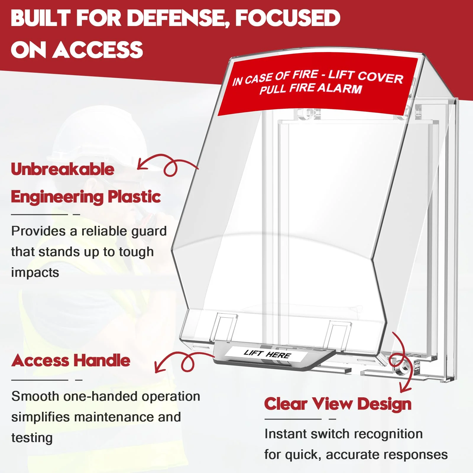 Zipcase Fire Alarm Pull Station Cover, Durable Protective Guard to Prevent Accidental Trigger, Physical Damage, Dust and Debris, Easy to Install Enclosure - Image 4