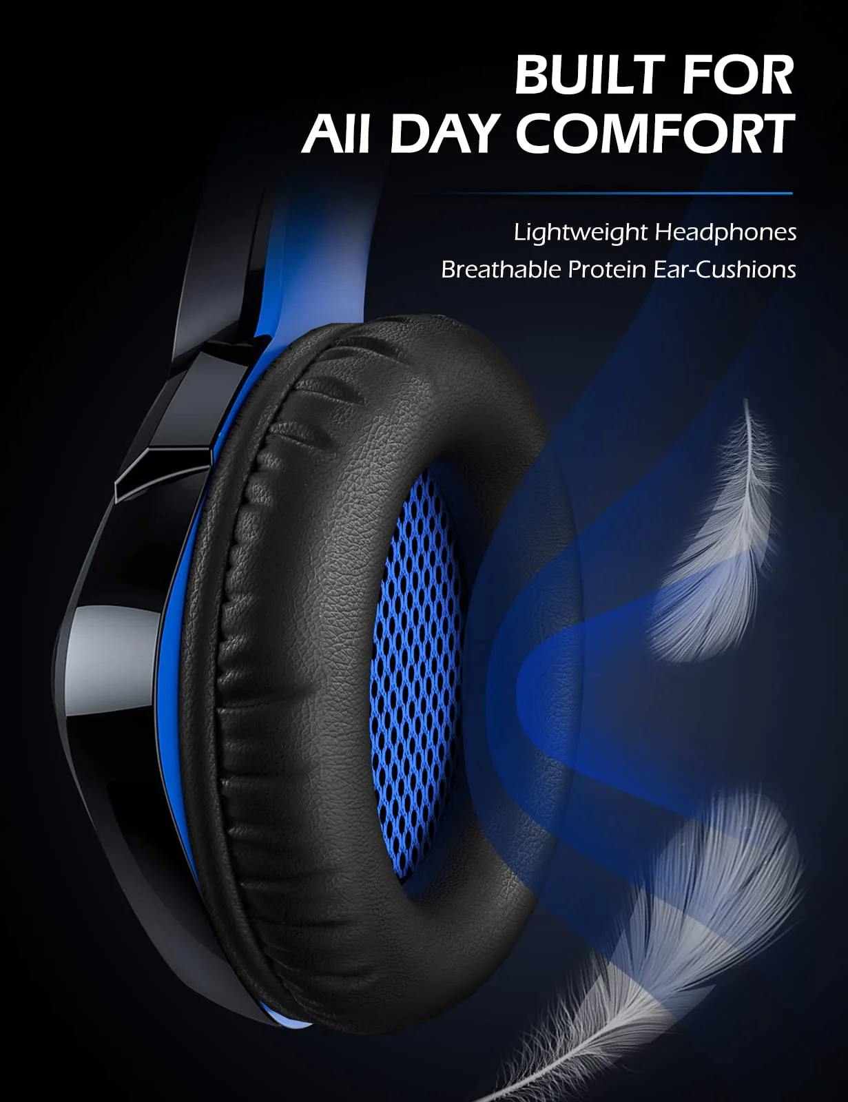 ZIUMIER Gaming Headset for PC, PS4, PS5, Xbox One, Xbox Series S/X, Switch, Noise Canceling Microphone, Stereo Surround Sound, 3.5mm Wired Gaming Headphones Blue - Image 4