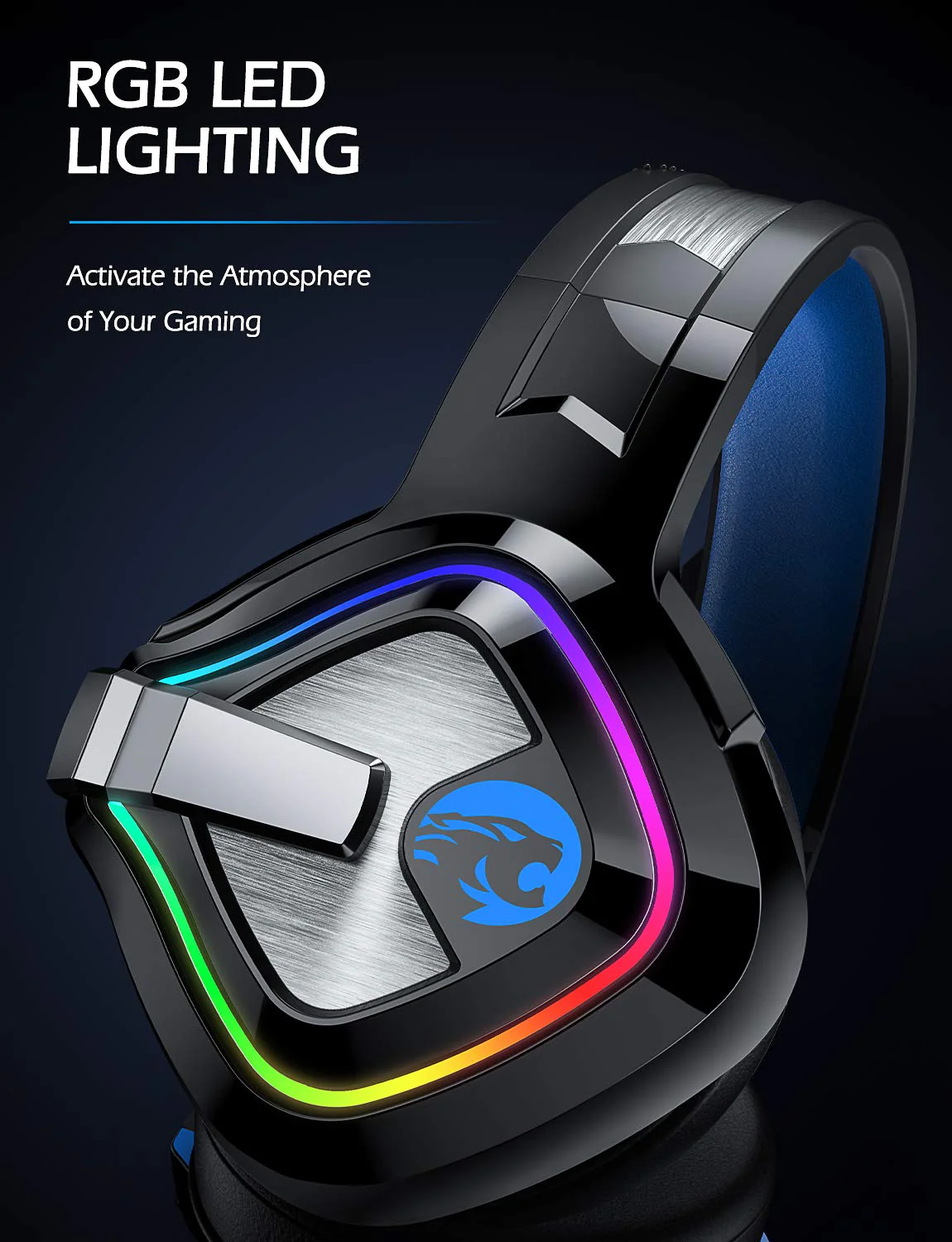 ZIUMIER Gaming Headset for PC, PS4, PS5, Xbox One, Xbox Series S/X, Switch, Noise Canceling Microphone, Stereo Surround Sound, 3.5mm Wired Gaming Headphones Blue - Image 5