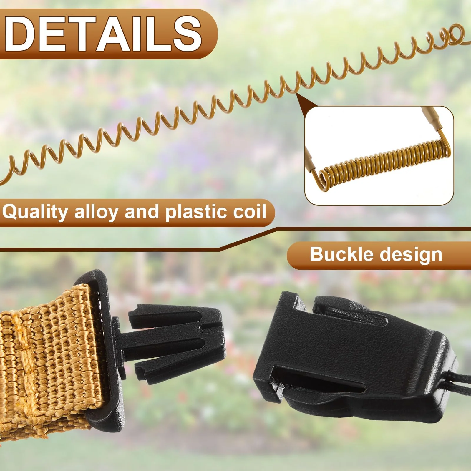 Zonon 2 Pcs Rangefinder Tether Range Finder Tether Retractable Rangefinder Lanyard Coiled Equipment Lanyard for Hunting Khaki Small - Image 3