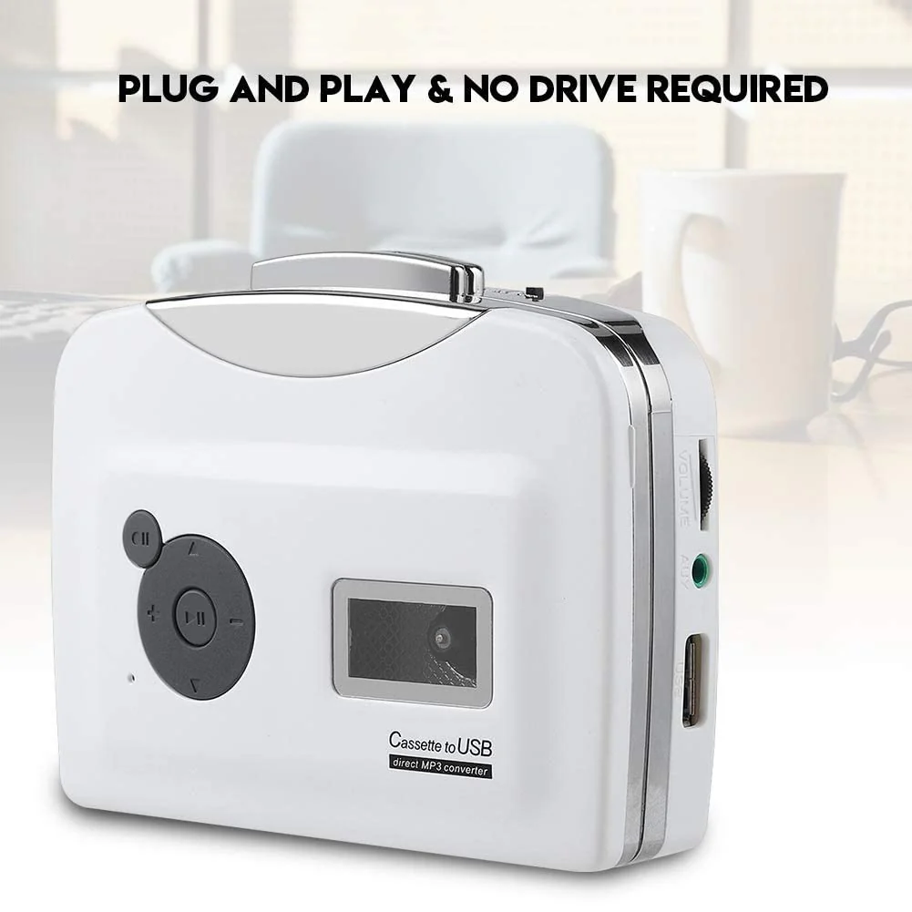 Zopsc Transfer Cassettes Tapes to USB Flash Drive Cassette Tape to MP3 Converter Plug and Play Support Battery Powered and USB Powered, Suitable for Windows XP/Vista / 7 - Image 3