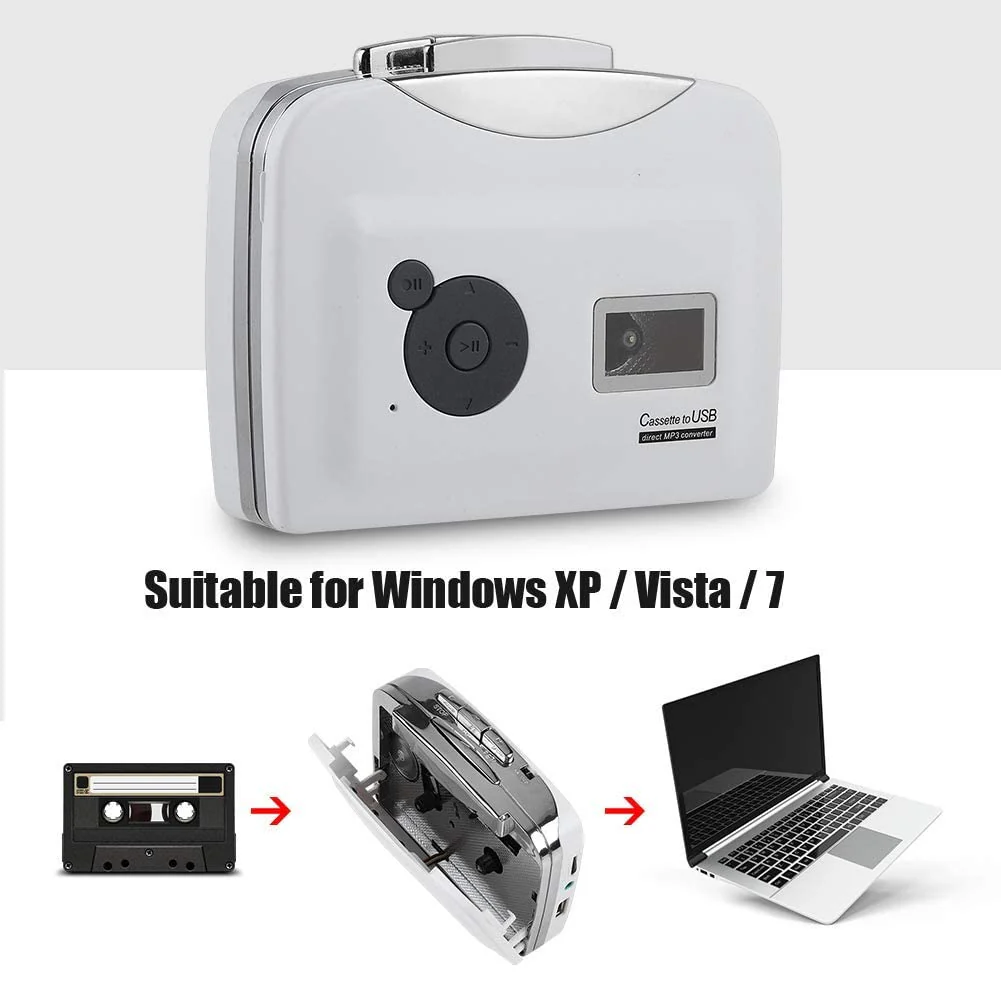 Zopsc Transfer Cassettes Tapes to USB Flash Drive Cassette Tape to MP3 Converter Plug and Play Support Battery Powered and USB Powered, Suitable for Windows XP/Vista / 7 - Image 8