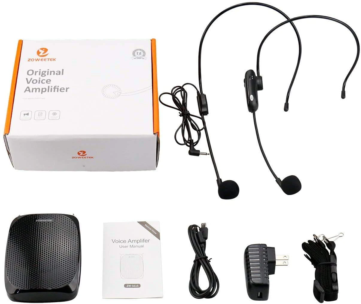 ZOWEETEK Original Voice Amplifier for Teachers with 2 Microphones, Wireless Voice Amplifier Microphone Headset, Portable Speaker Megaphone for Classroom, Training, Teaching, Yoga, Meeting, Speech Black - Image 6