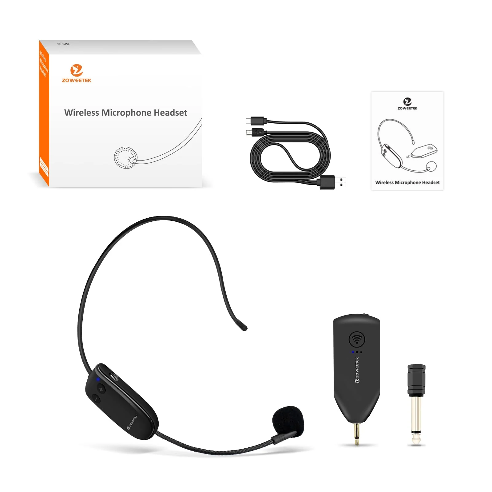 ZOWEETEK Wireless Microphone Headset,UHF Headset Mic System,165ft Range,Support Voice Amplifier,PA System,Power Amplifier etc,Suitable for Teacher,Yoga and Fitness Instructor,Training,Lecturers - Image 7