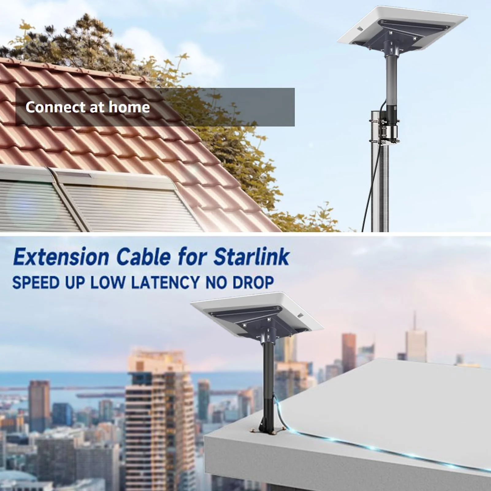 Zunate 16ft Starlink Gen 3 Cable, Starlink Cable Extension, Waterproof Satellite Replacement Cable for Starlink Gen3 V3, Standard 16Ft 5M Cable for Starlink Gen 3 Outdoor Cable 16FT(5M) 16FT(5M) - Image 3