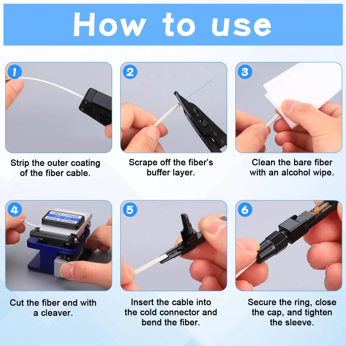 Zuxbolf 12 Stück Glasfaser Verbinder SC/APC Stecker Glasfaser Schnellverbinder Schnelle Adapter Glasfaserstecker Schnellkupplung Glasfaseranschluss für Singlemode Glasfaserverbindungen - Image 5