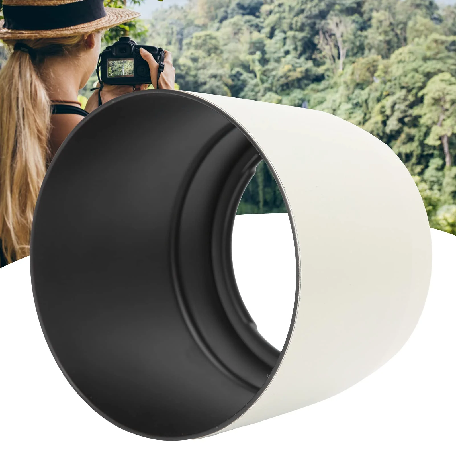 Zyyini Lens Hood, ET-83C ABS White Reversible Camera Lens Shade Digital SLR Camera Lens Sun Shade,for EF 100-400mm f/4.5-5.6L is USM Lens - Image 8
